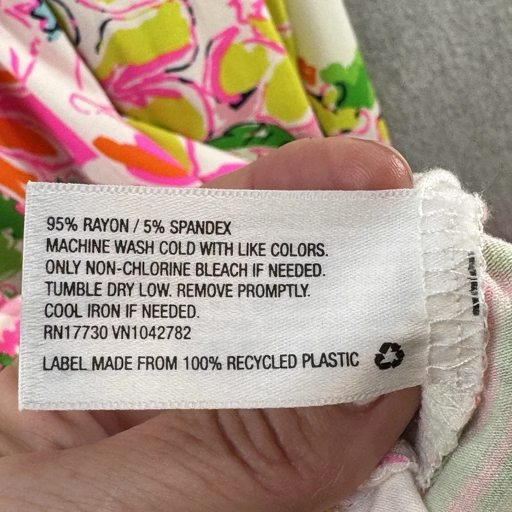 Lilly Pulitzer Target Strapless Maxi Dress Large Pink Floral Tropical Boho - Picture 14 of 16